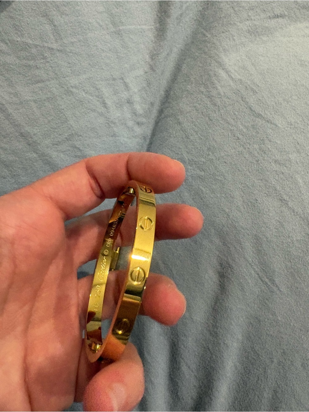 Gold Screw Motif Bangle Bracelet